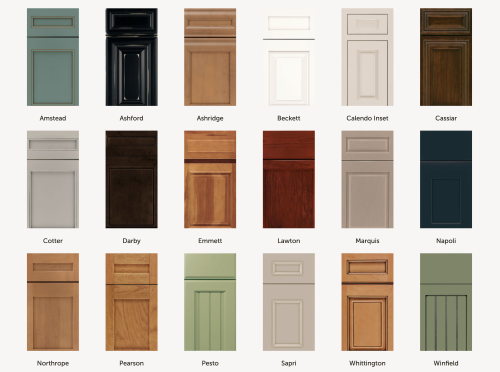 Cabinet styles at Dillabaugh's